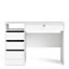 Function Plus 4 Drawer Desk Handleless Drawer in White