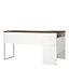 Function Plus Corner Desk 2 Drawers in White and Truffle Oak