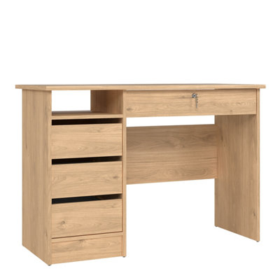 Function Plus Desk (3+1) handle free Drawer in Jackson Hickory Oak