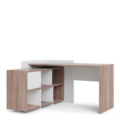Function Plus Unit Desk with 6 Shelf Bookcase 140x120xh80 cm