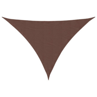 Functional Sunshade Sail Oxford Fabric Triangular 3.5x3.5x4.9 m Brown