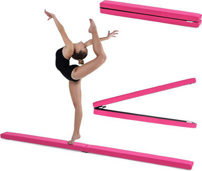 Funiture Pink Faux Leather Folding Gymnastics Training Balance Beam