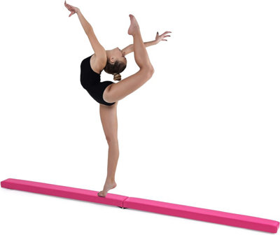 Funiture Pink Faux Leather Folding Gymnastics Training Balance Beam