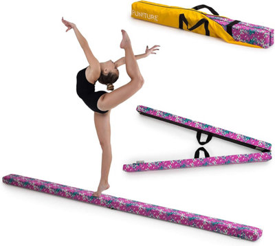 Funiture Stars Geometric Print Folding Suede Gymnastics Balance Beam - Pink