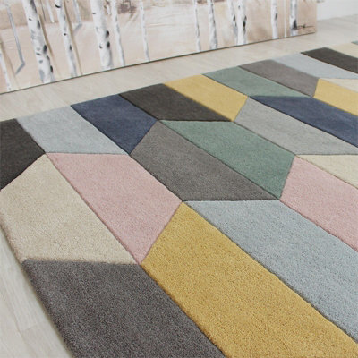 Funk Honeycomb Runner Pastel Rug 120x170cm for the Living Room