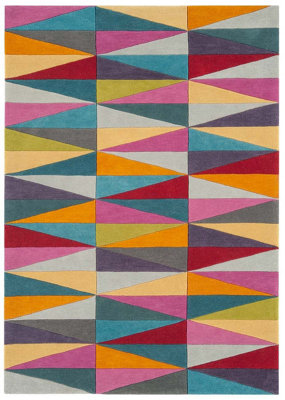 Funk Triangles Rug Multi Colour Rug 120x170cm for the Living Room