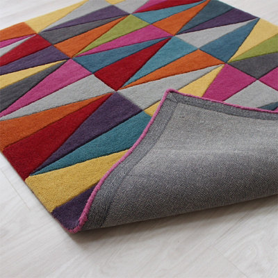 Funk Triangles Rug Multi Colour Rug 120x170cm for the Living Room