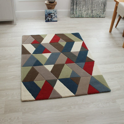 Funky Chevron Multicolour Rugs Rug 140x200cm for the Living Room