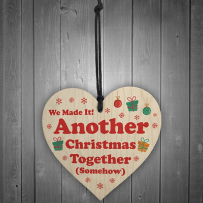 Funny Another Christmas Together Gift For Boyfriend Husband Wood Christmas Gift