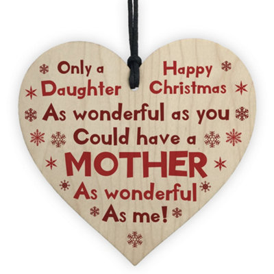 Funny Christmas Gift For Daughter From Mum Wood Heart Joke Gift For Her Keepsake DIY at B&Q