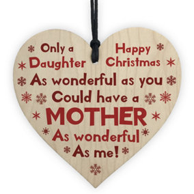 Funny Christmas Gift For Daughter From Mum Wood Heart Joke Gift For Her Keepsake