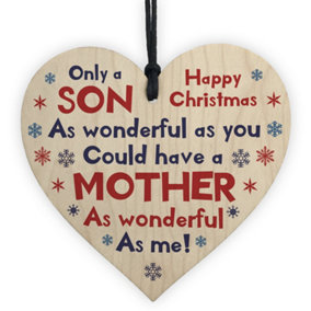 Funny Christmas Gift For Son From Mum Wood Heart Joke Gift For Him Keepsake