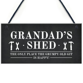 Funny Grandads Shed Sign Hanging Garden Man Cave Plaque Fathers Day Gift For Him