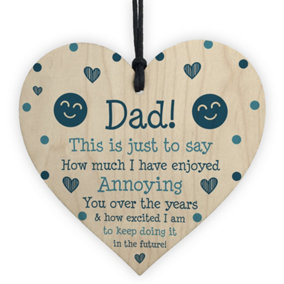 Funny Joke Dad Gift For Fathers Day Birthday Wood Heart Humorous Gift For Him