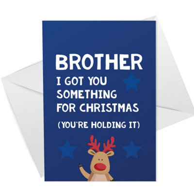 Funny Rude Christmas Card For Brother Offensive Xmas Card