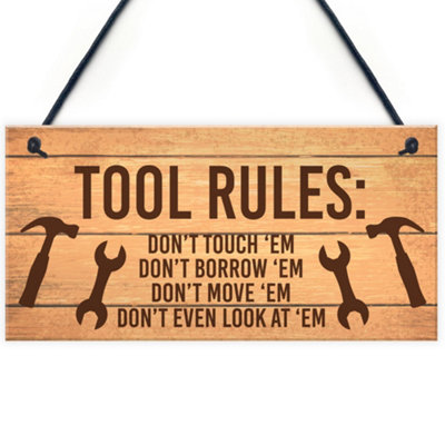 Funny Tools Sign For Man Cave Garage Shed Door Sign Gift For Men Dad ...