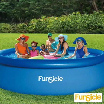 FunSicle 12ft QuickSet Inflatable Pool with RX330 Cartridge Filter Pump ...