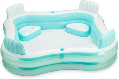 Funsicle 7.3ft Fabulous Four Inflatable Family Pool w/ repair patch ...