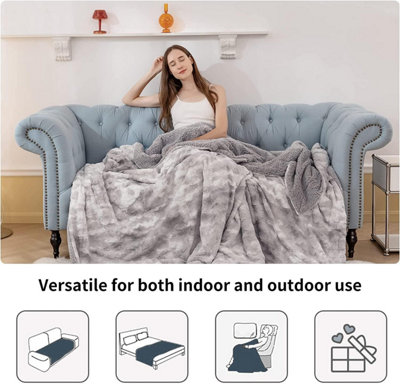 Fur Throw Blanket Soft Warm Winter Luxury Cosy Bed Cover Sofa Duvet Faux Fleece Mink Single