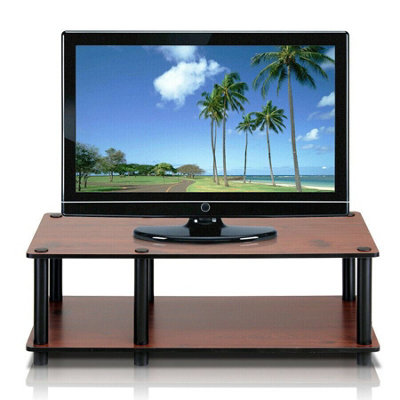 Furinno 11174DC(BK)/BK Just No Tools Mid TV Stand, Dark Cherry w/Black Tube