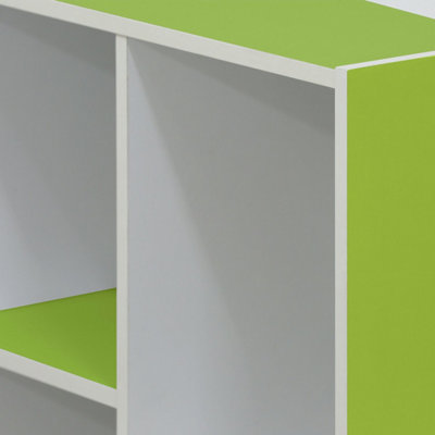 Furinno 5-Tier Reversible Color Open Shelf Bookcase , White/Green 11055WH/GR