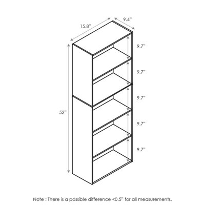 Furinno 5 shop tier bookshelf
