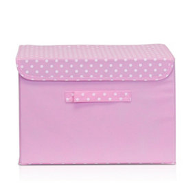 Furinno Aalto Non-Woven Fabric Soft Storage Organizer with Lid, Pink