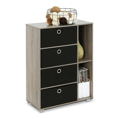 Furinno Andrey Multipurpose Storage with Bin Drawers, French