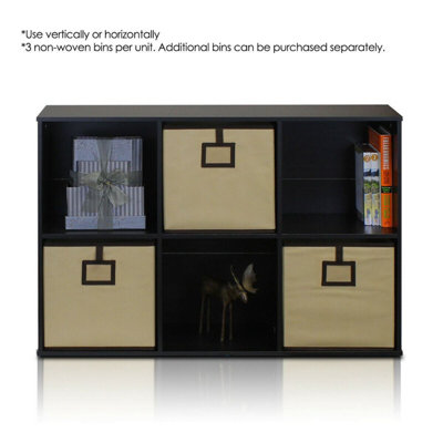 Furinno Econ 6-Cube Organizer, Espresso