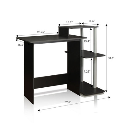 Furinno Efficient Home Laptop Notebook Computer Desk, Columbia Walnut/Brown