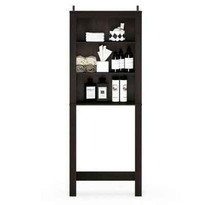 Furinno Indo Open Bath Cabinet, Espresso