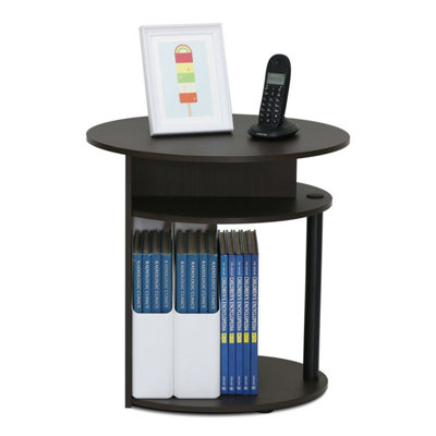 Furinno JAYA Simple Design Oval End Table, Walnut