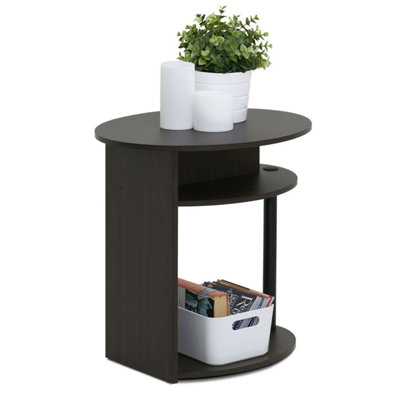 Furinno JAYA Simple Design Oval End Table, Walnut