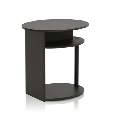 Furinno JAYA Simple Design Oval End Table, Walnut