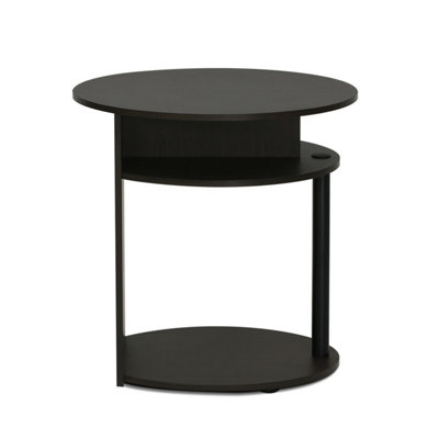 Furinno JAYA Simple Design Oval End Table, Walnut