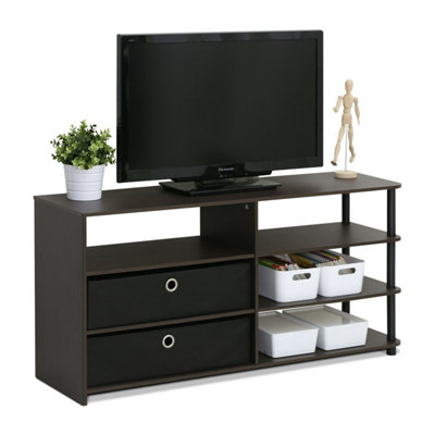 Tv stand store with bins