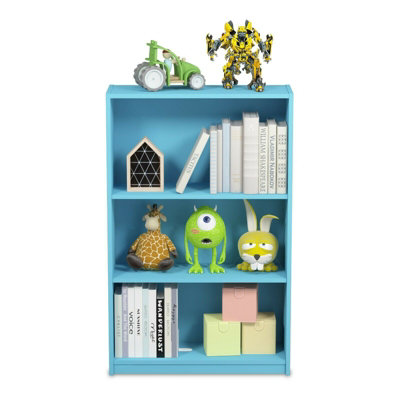 Furinno JAYA Simple Home 3-Tier Adjustable Shelf Bookcase, Light Blue