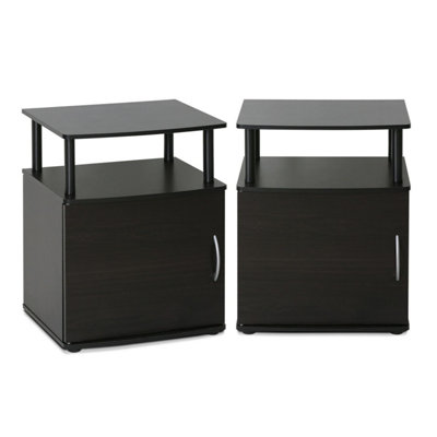 Furinno JAYA Utility Design End Table, Black, Set of Two