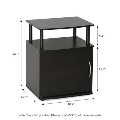 Furinno JAYA Utility Design End Table, Black, Set of Two