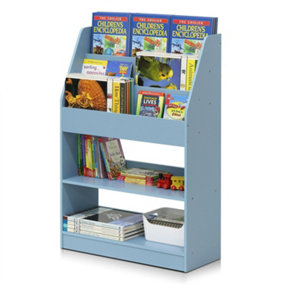 Furinno KidKanac Magazine/Bookshelf with Toy Storage, Light Blue