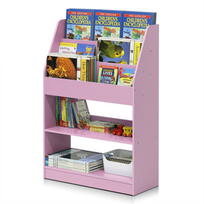 Furinno KidKanac Magazine/Bookshelf with Toy Storage, Pink