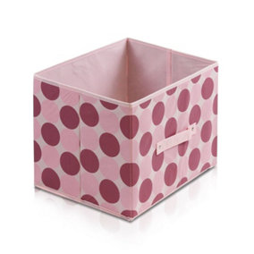 Furinno Laci Dot Design Non-Woven Fabric Soft Storage Organizer, Pink
