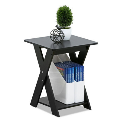 Furinno Modern Simplistic Criss-Crossed End Table, Espresso