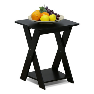 Furinno Modern Simplistic Criss-Crossed End Table, Espresso