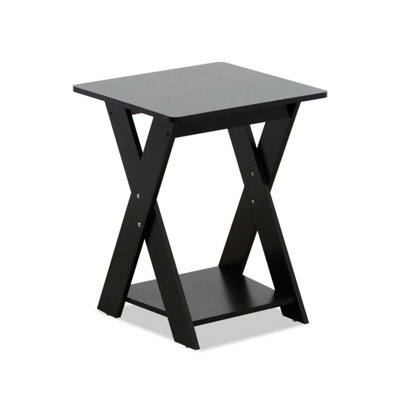 Furinno Modern Simplistic Criss-Crossed End Table, Espresso