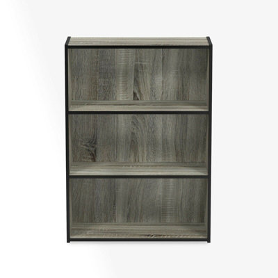 Furinno Pasir 3-Tier Open Shelf, French Oak Grey