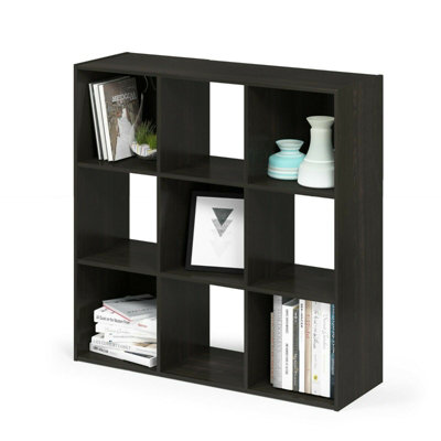 Furinno Pelli Cubic Storage Cabinet, 3x3, Espresso