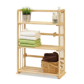 Furinno Pine Solid Wood 3 Tier Bookshelf, Natural
