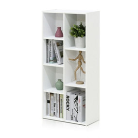 Furinno Reed 7-Cube Reversible Open Shelf, White
