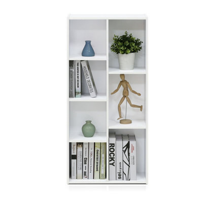 Furinno Reed 7-Cube Reversible Open Shelf, White